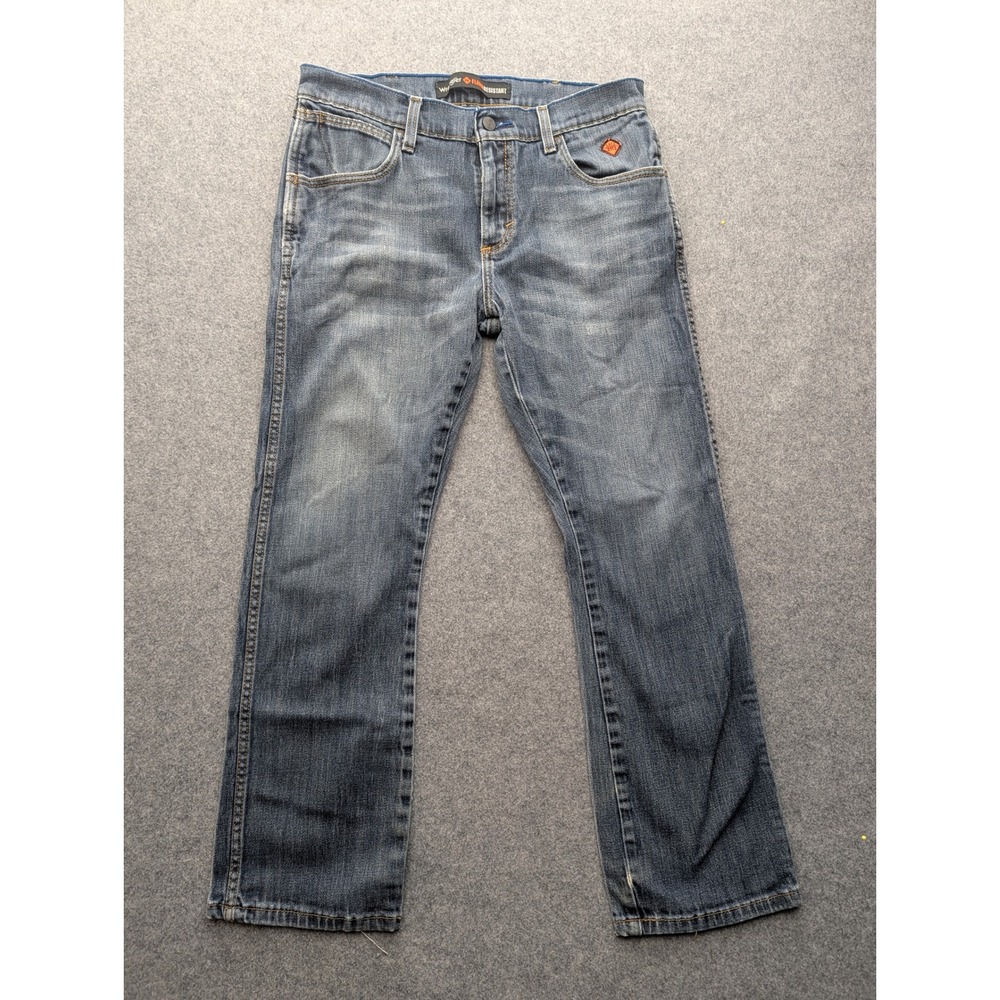 Wrangler FR Flame Resistant Jeans Mens 32x30 Blue Denim CAT2 2112 10FR77MPS